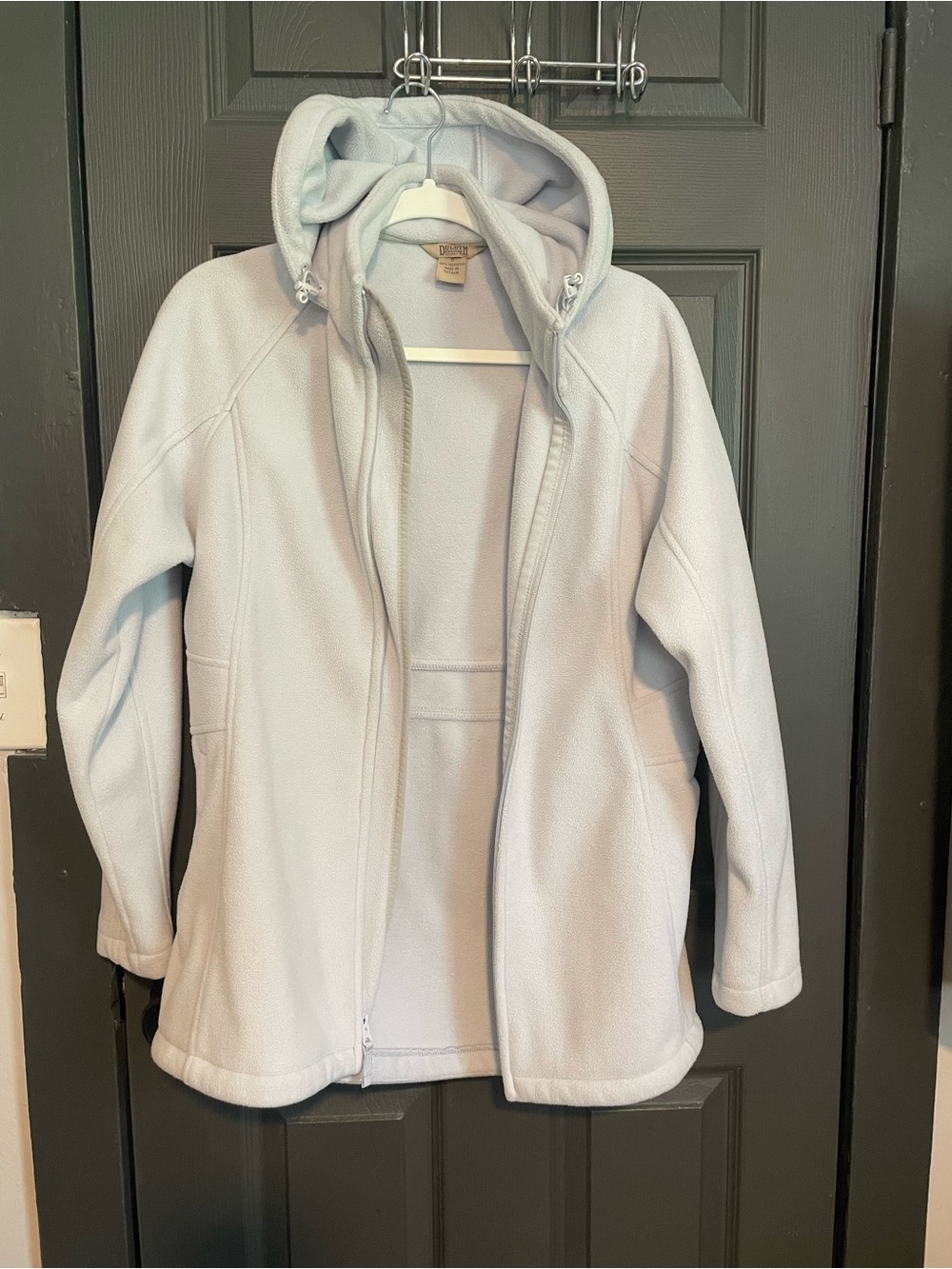 Light Blue Women's Fleece Hooded Jacket